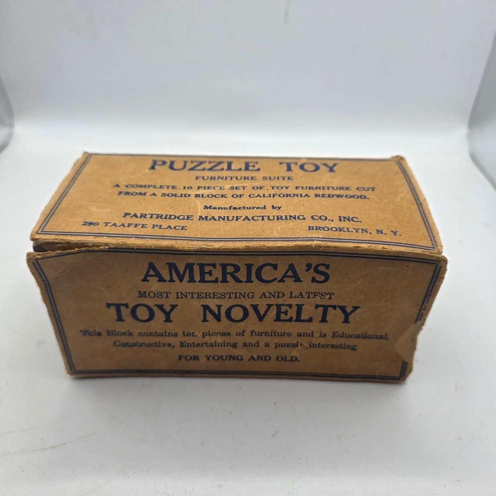 Antique Partridge Puzzle Toy Furniture Suite California Redwood 10 Pc Original